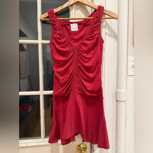 With Jean Red Ruched Bobby Dress - Picture 6 of 6